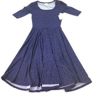 LulaRoe Women “Nicole” Sz XS Fit Flare Dress R026